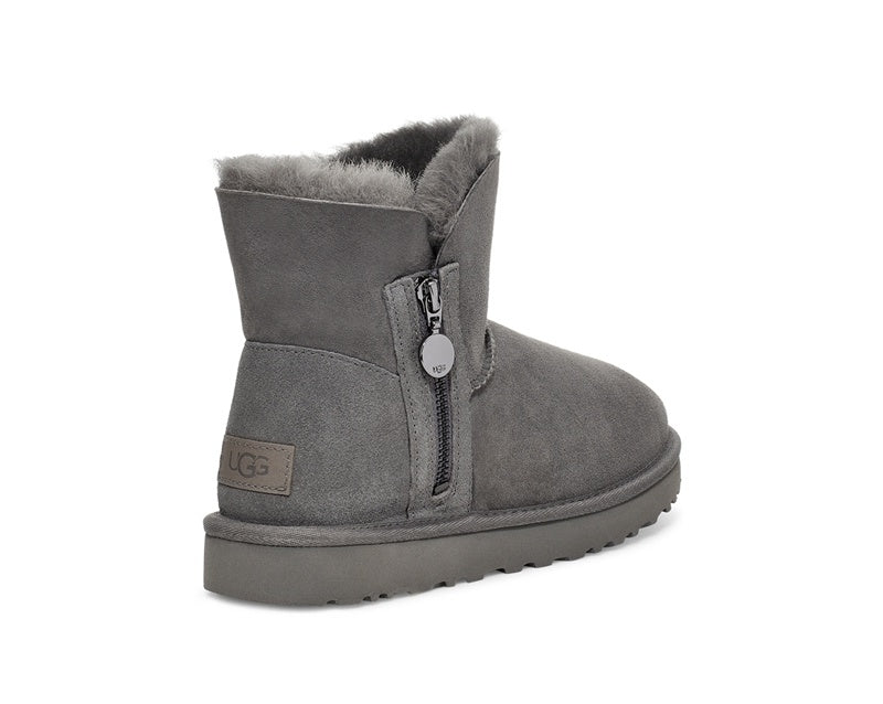 Gray Side-Zip Ankle Boots – In Stock