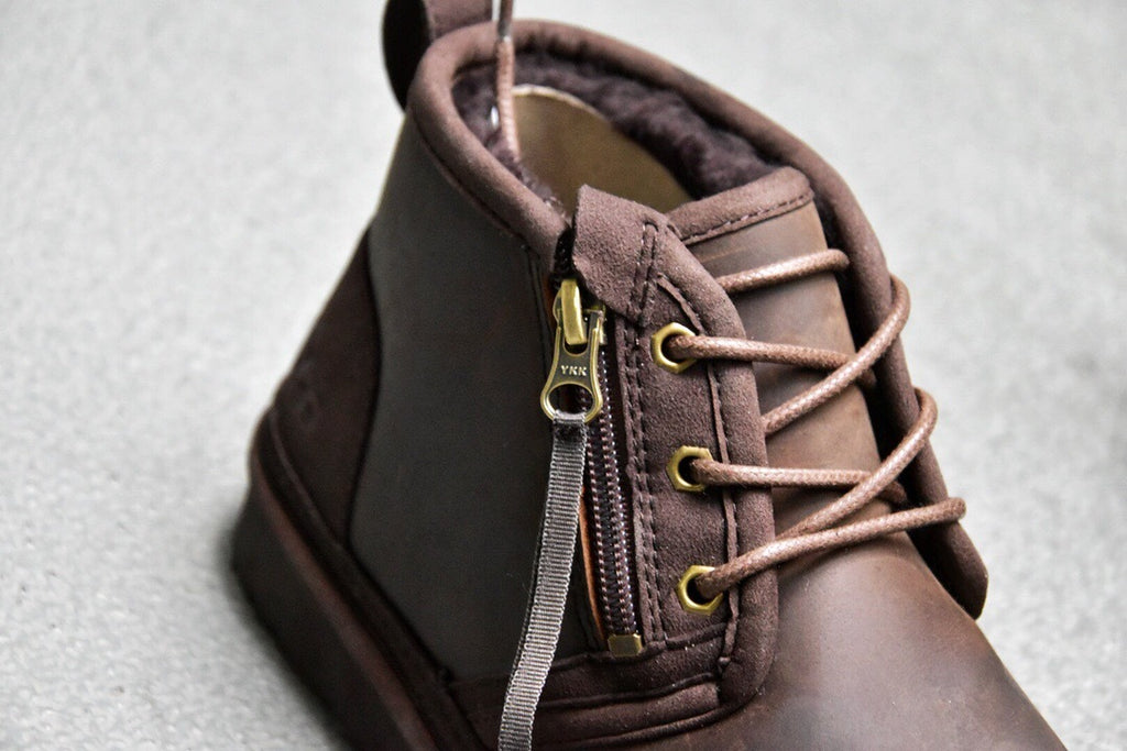 Men's Crazy Horse Leather Zip Shoes
