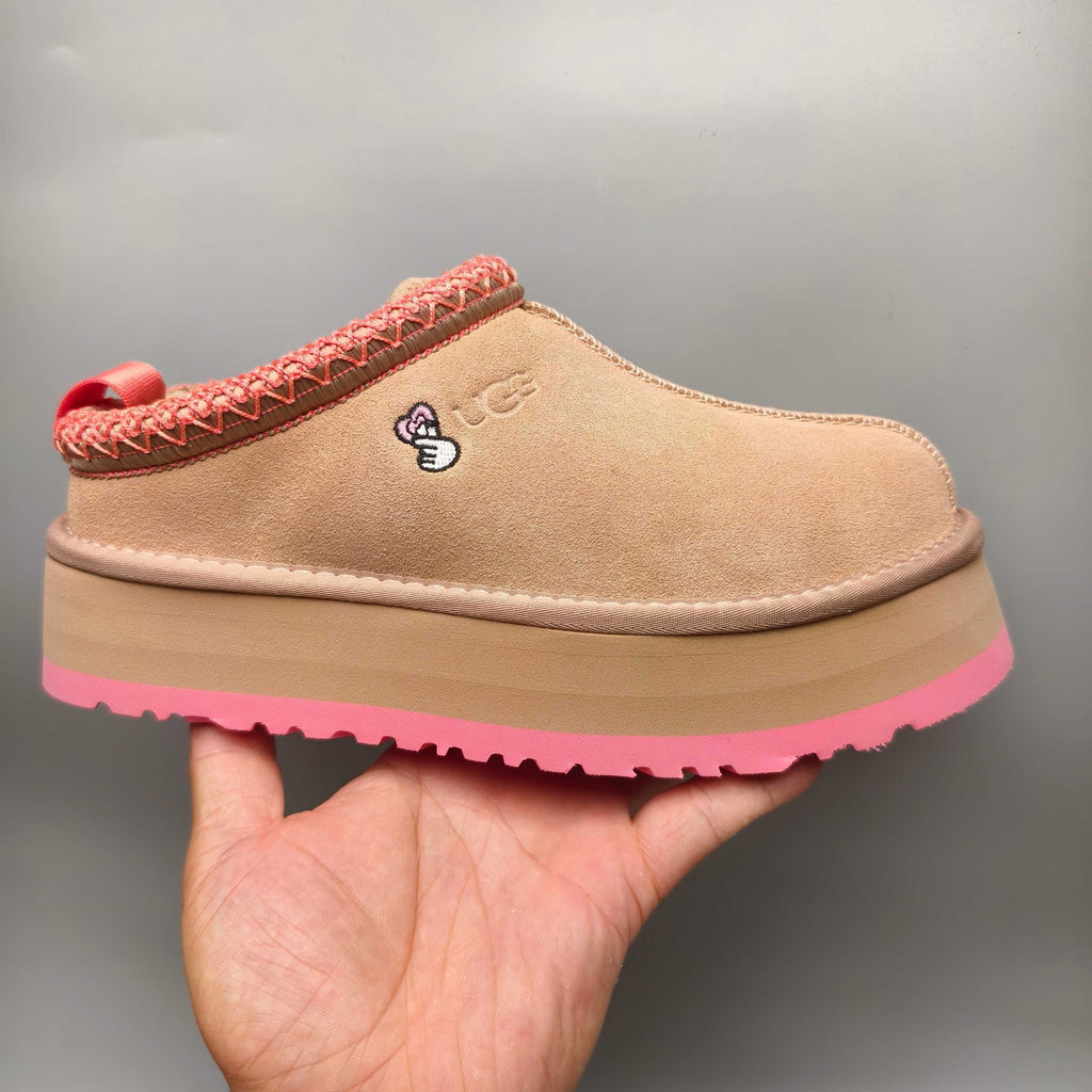 Pink Ethnic Style Thick-Sole Casual Shoes – In Stock