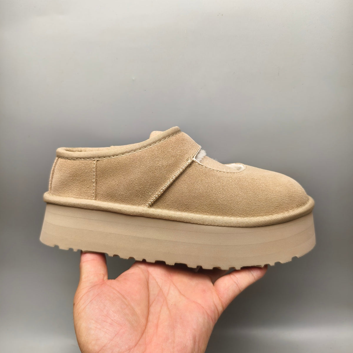 Sand Mary Jane Thick-Sole Fashion Shoes – In Stock