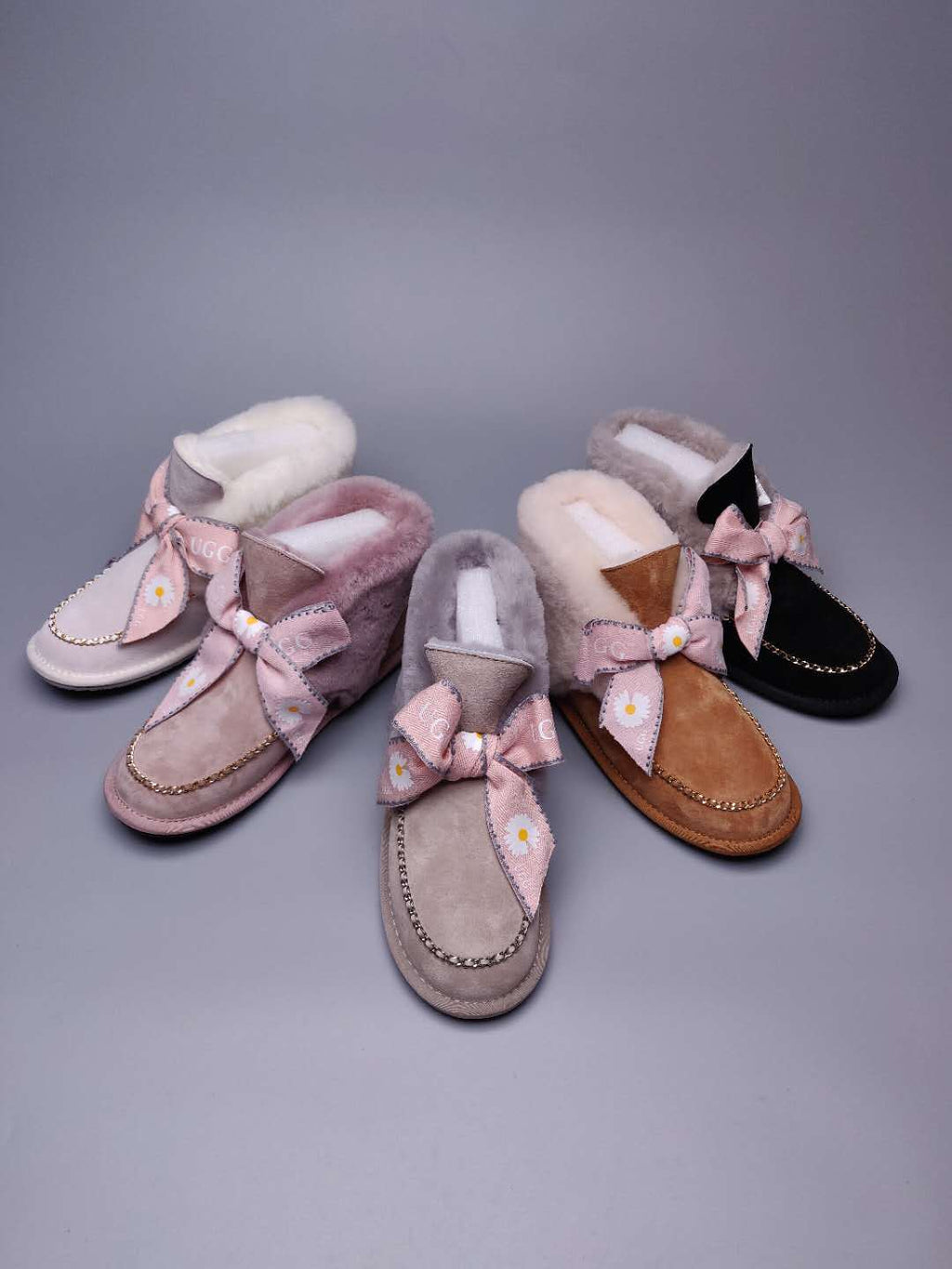 Dusk Pink Daisy Chain Ribbon Shoes – In Stock