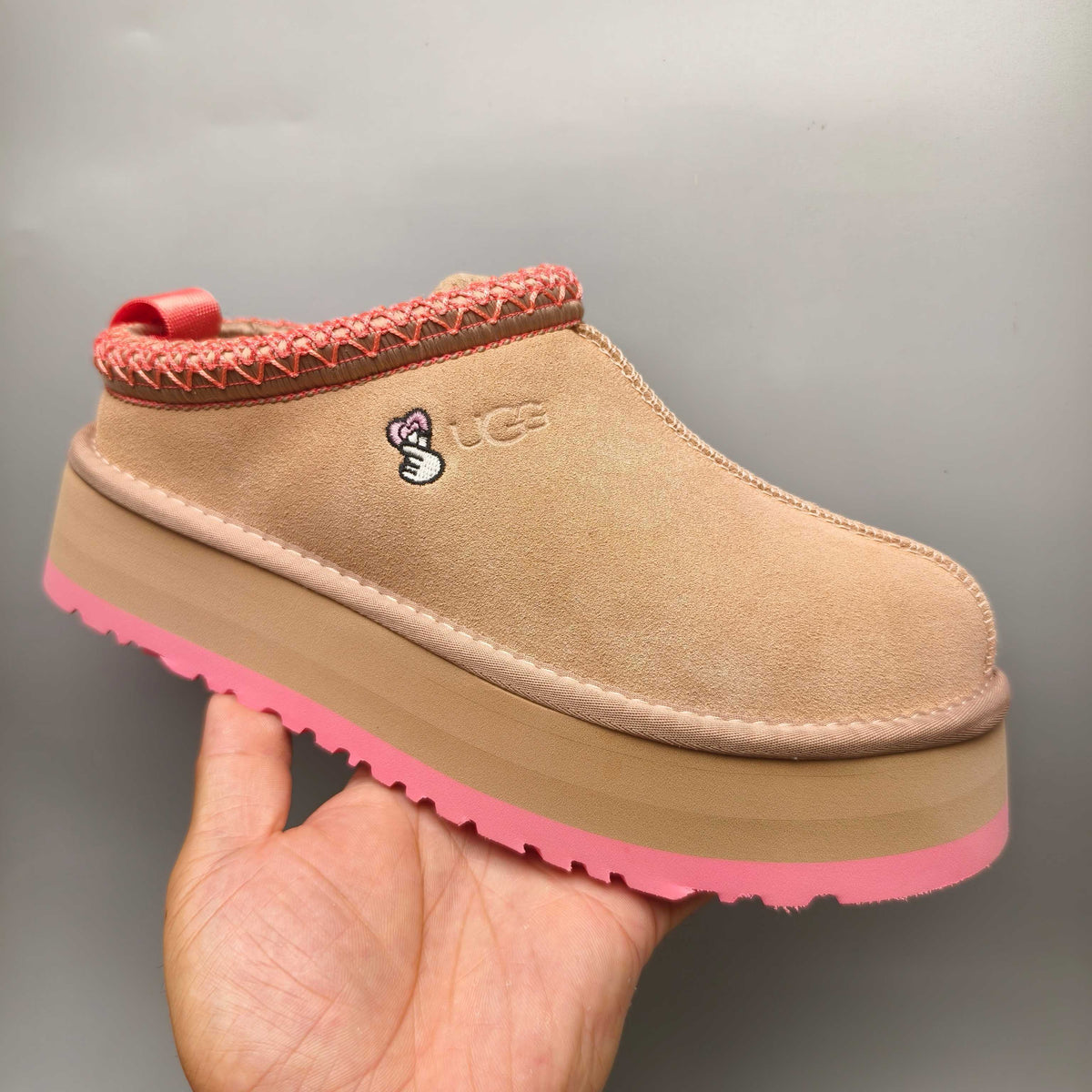 Pink Ethnic Style Thick-Sole Casual Shoes – In Stock