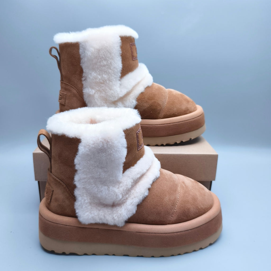 Chestnut Caterpillar Thick-Sole Mid-Top Casual Shoes – In Stock