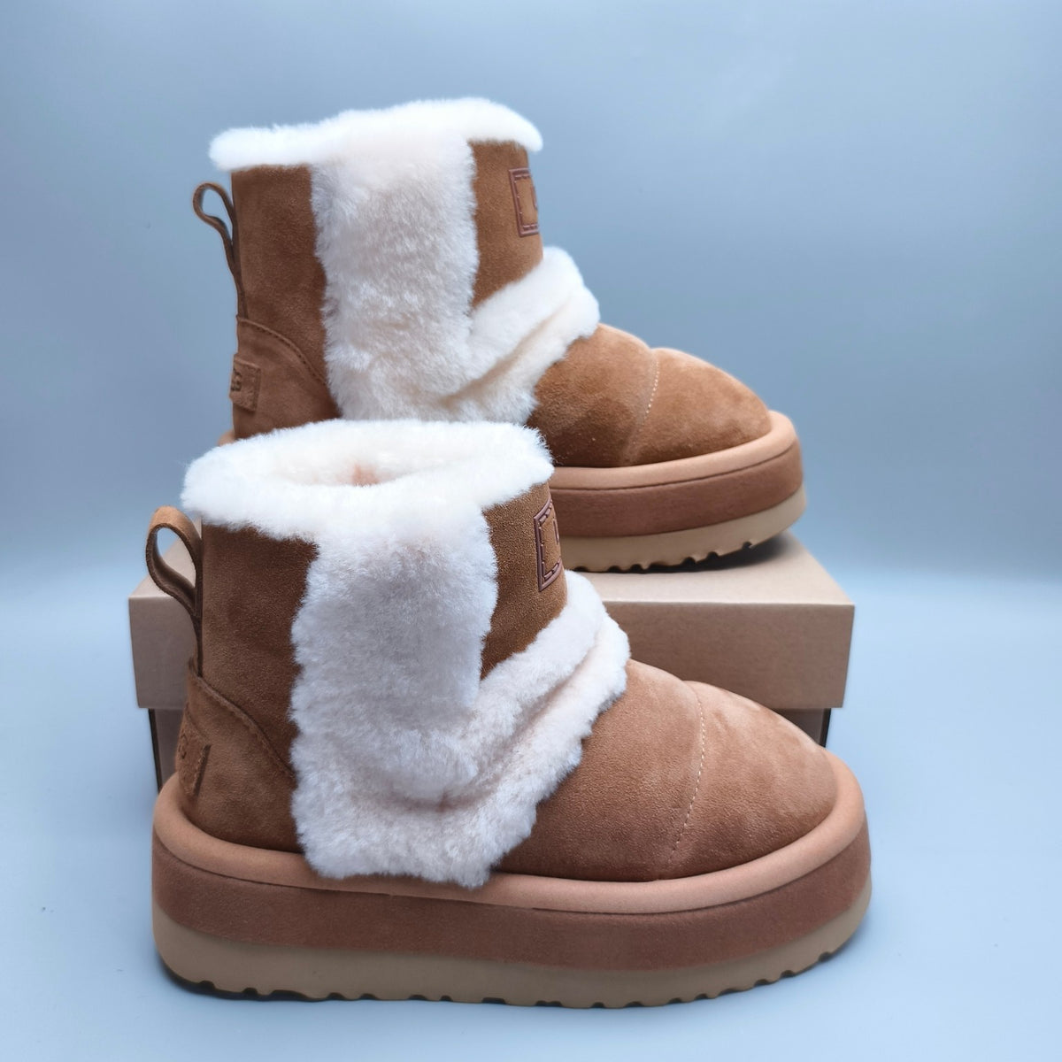 Chestnut Caterpillar Thick-Sole Mid-Top Casual Shoes – In Stock