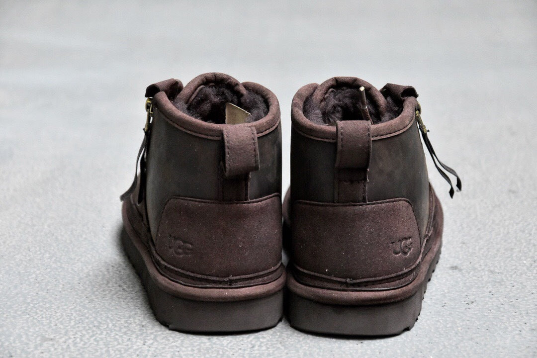 Men's Crazy Horse Leather Zip Shoes