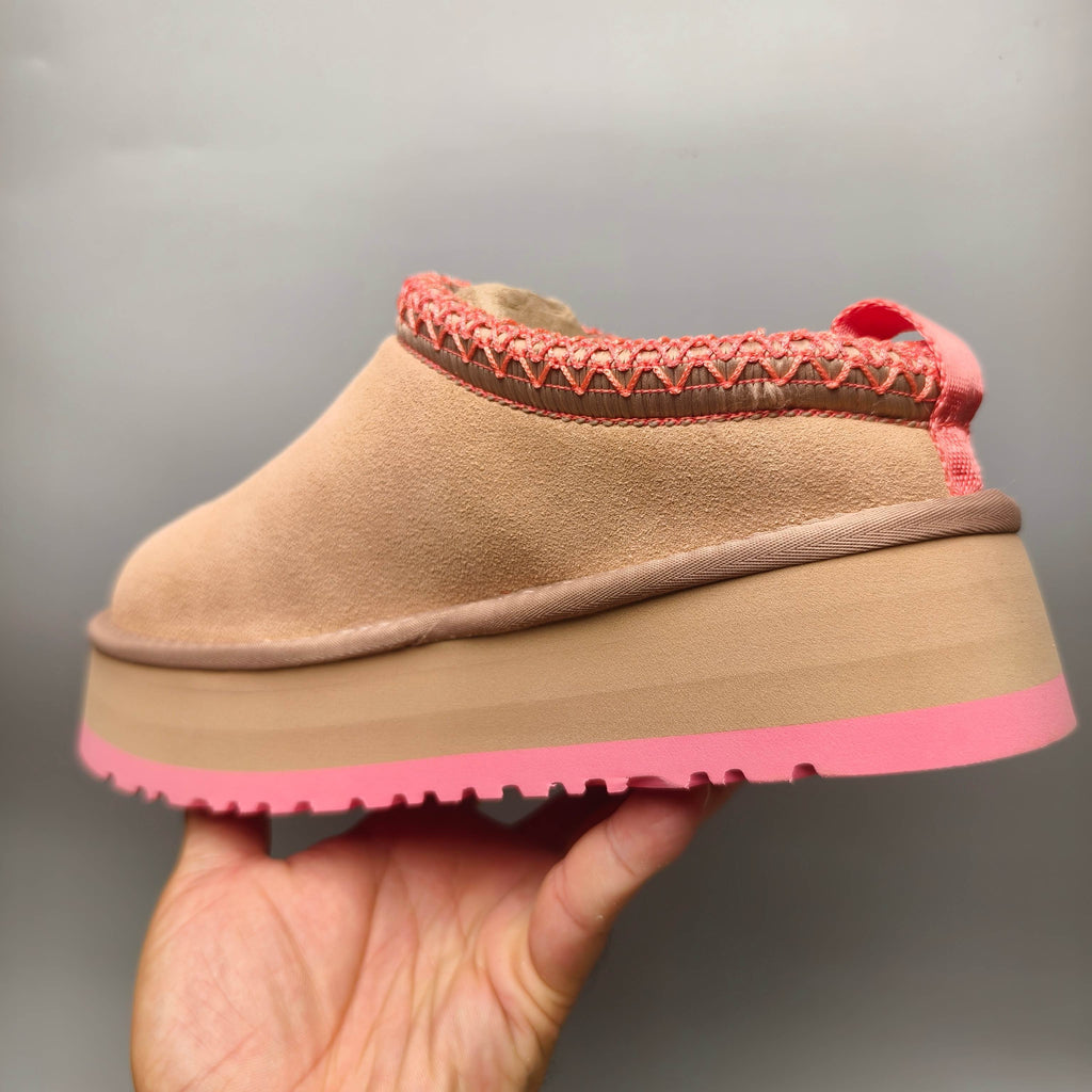 Pink Ethnic Style Thick-Sole Casual Shoes – In Stock