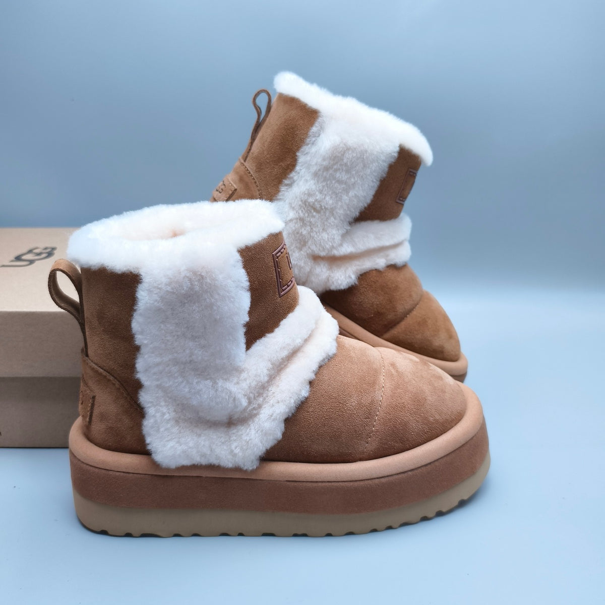 Chestnut Caterpillar Thick-Sole Mid-Top Casual Shoes – In Stock