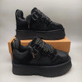 Black Chunky Dad Sneakers – Lace-Up Casual Style – In Stock