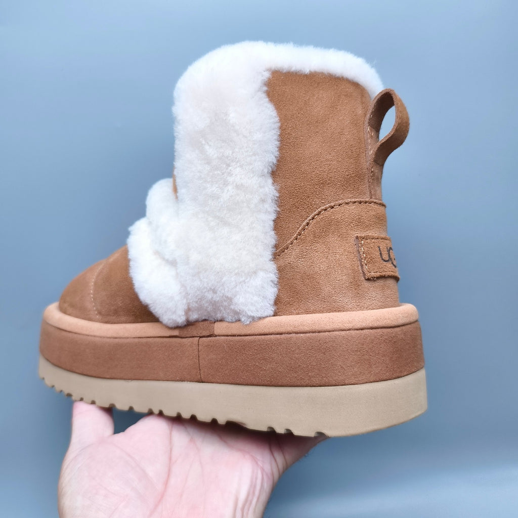 Chestnut Caterpillar Thick-Sole Mid-Top Casual Shoes – In Stock