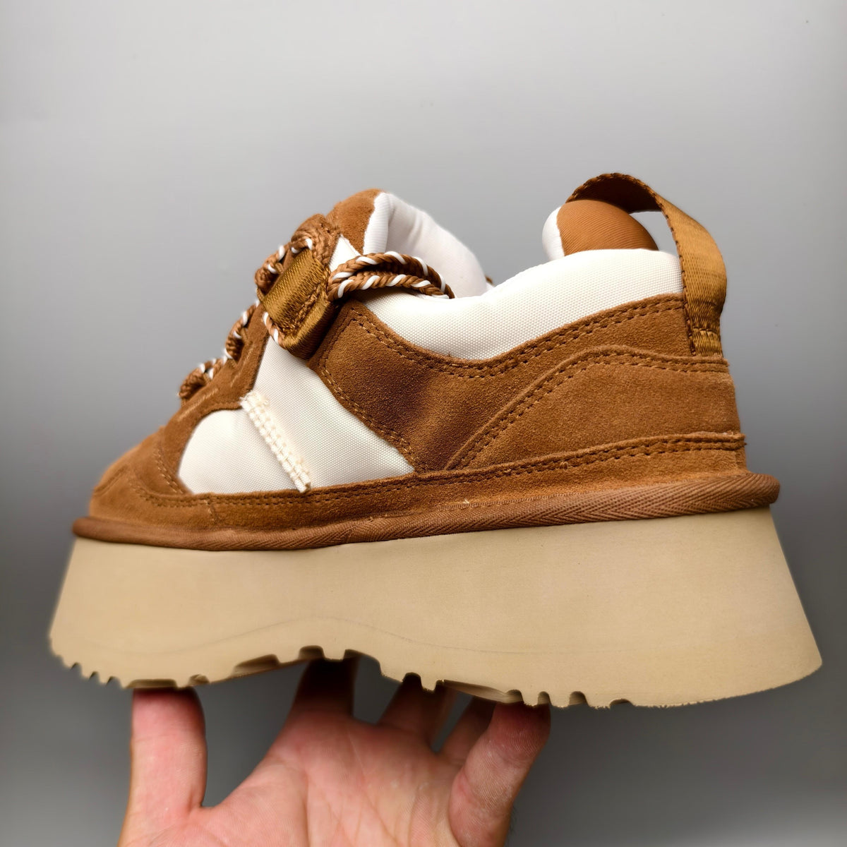 Chestnut Chunky Dad Sneakers – Lace-Up Casual Style – In Stock