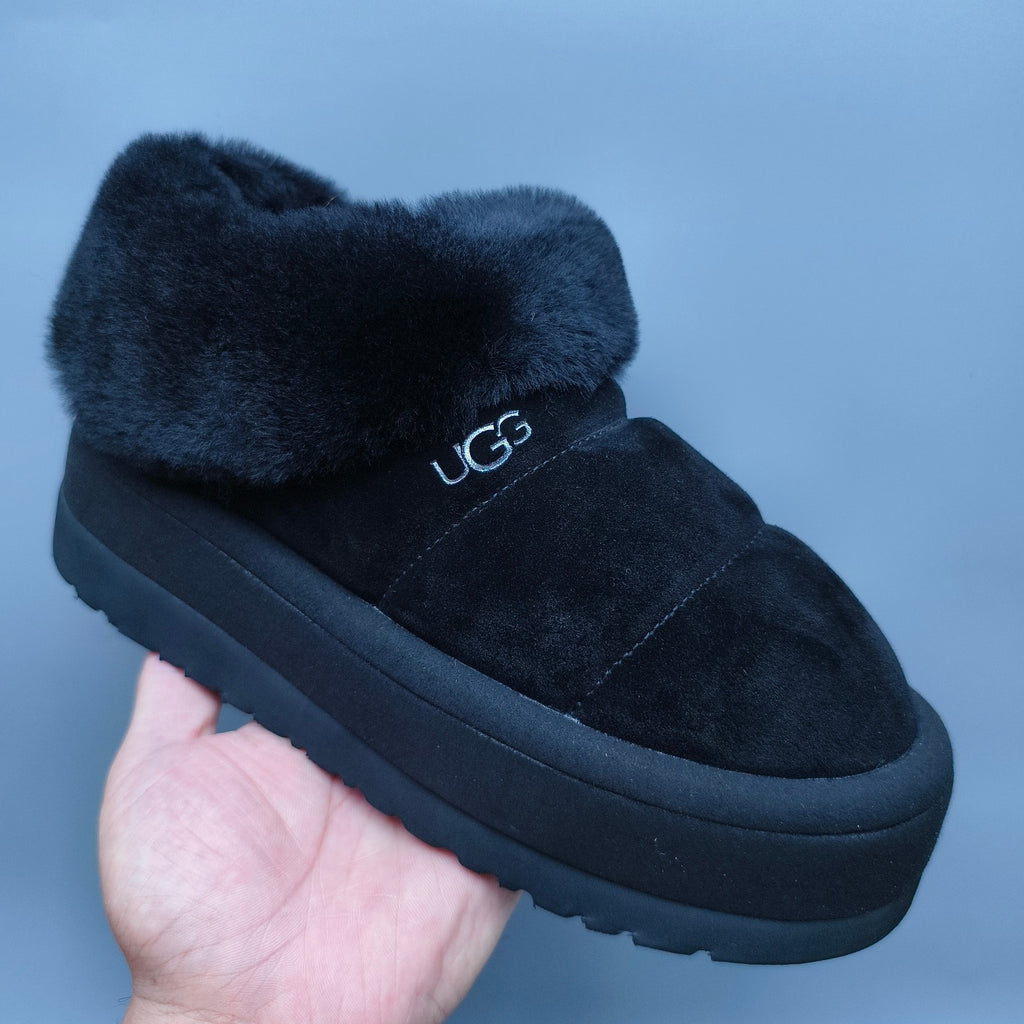 Black Thick-Sole Slip-On Casual Shoes – In Stock