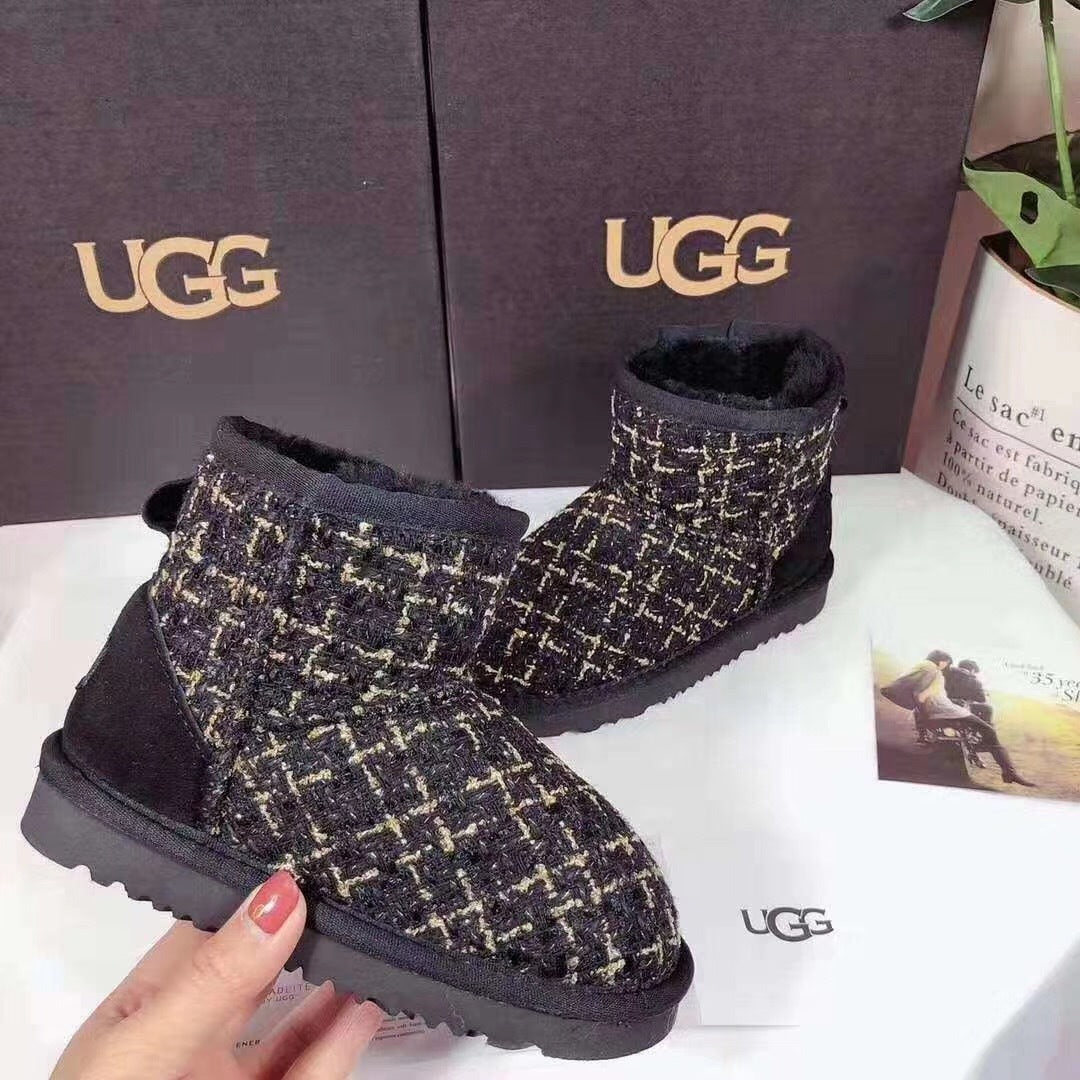 Chanel Black Kids Chanel-Style Snow Boots