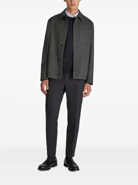 Incotex button wool overshirt