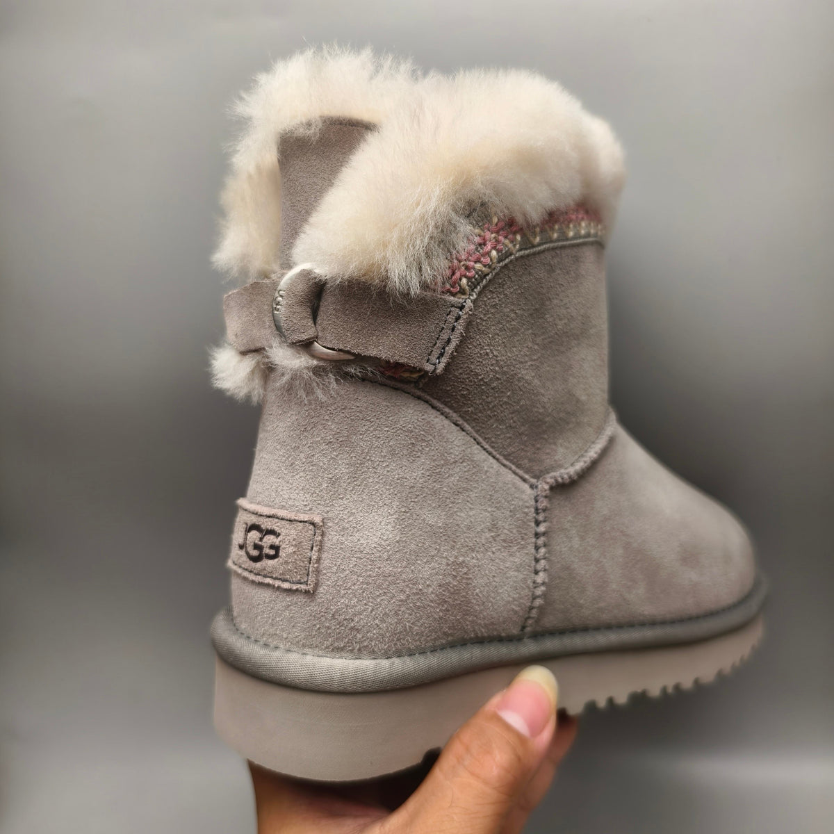 Gray Ethnic Style Back-Strap Shoes – In Stock