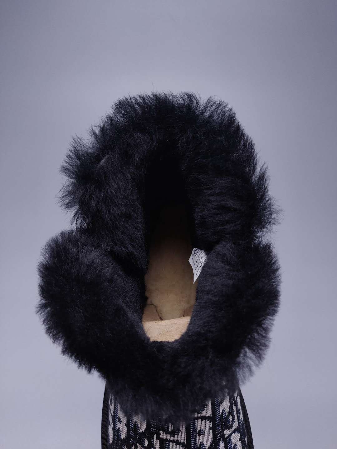 Black Dior-Style Textured Fabric Boots – In Stock