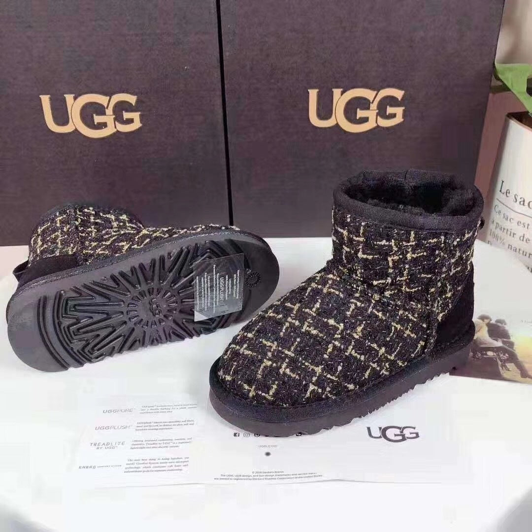 Chanel Black Kids Chanel-Style Snow Boots