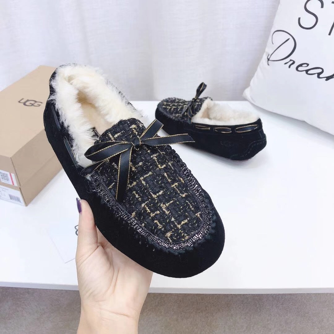 Black Chanel-Style Pebble Loafers – Bold & Sophisticated