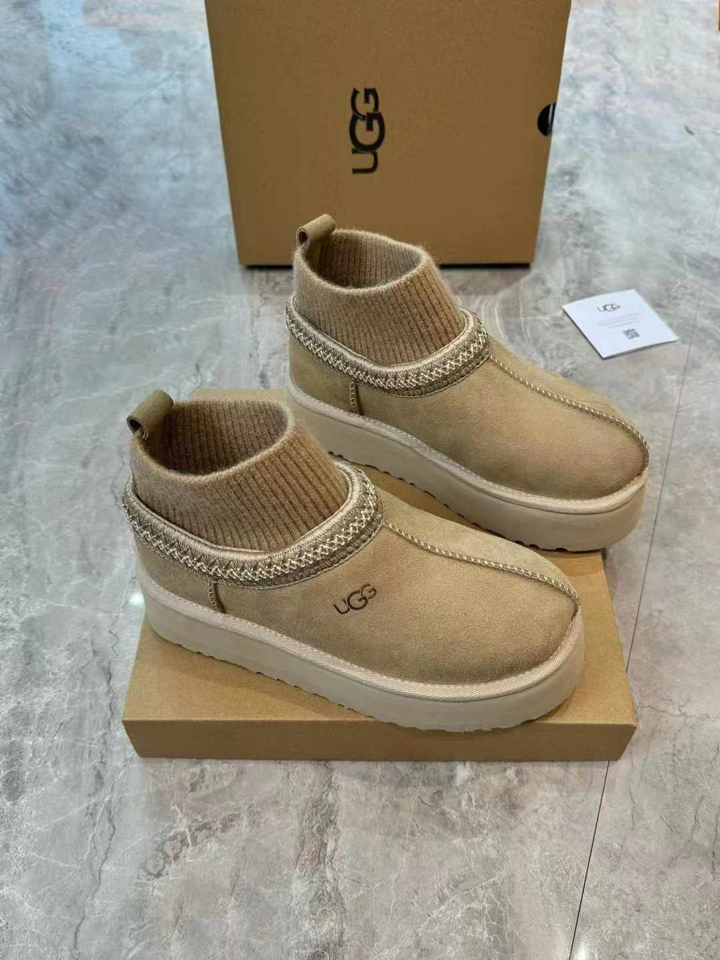 2024 New Ethnic Style Snow Boots with Wool Sock Cuff – Premium Shearling Lined