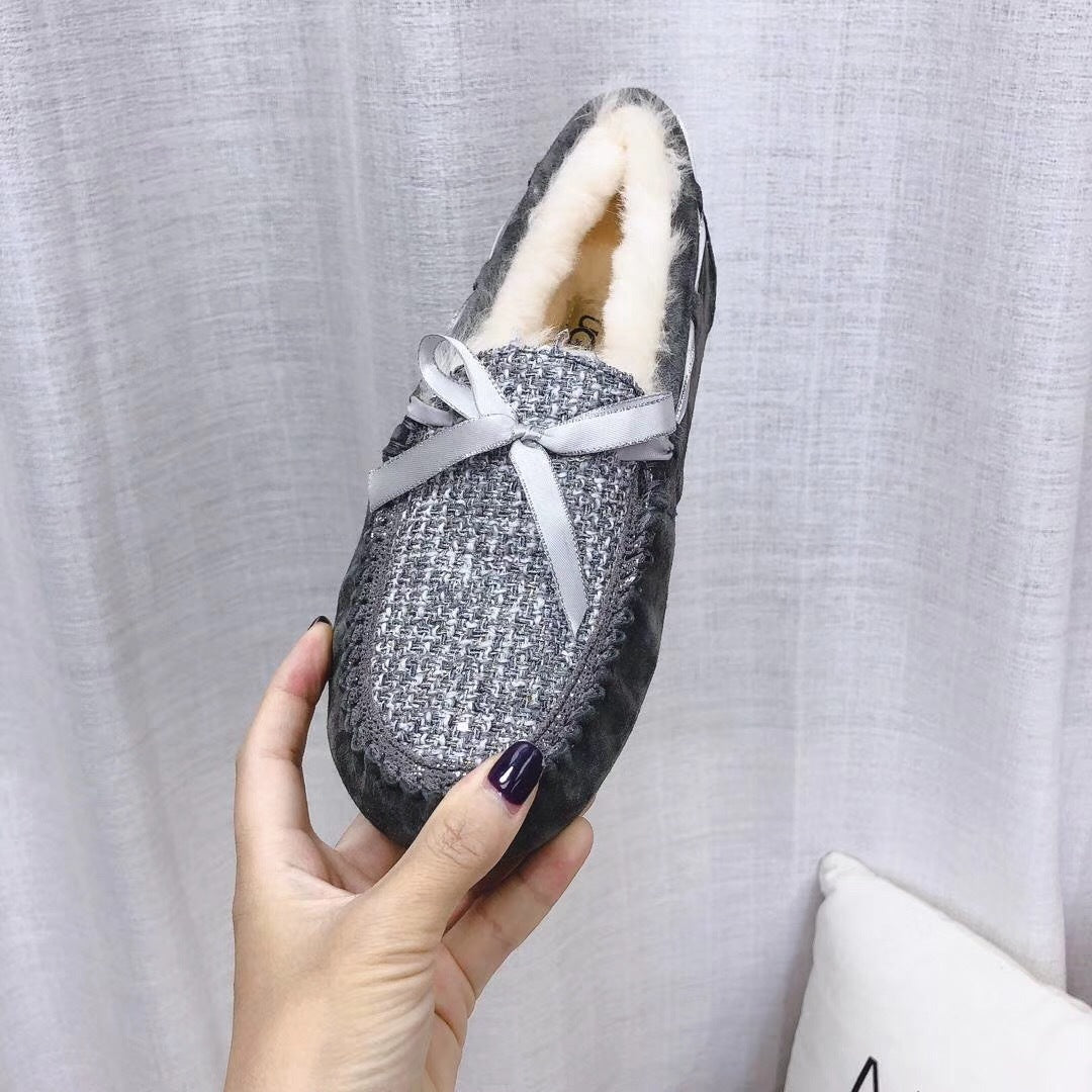 Gray Chanel-Style Pebble Loafers – Bold & Sophisticated