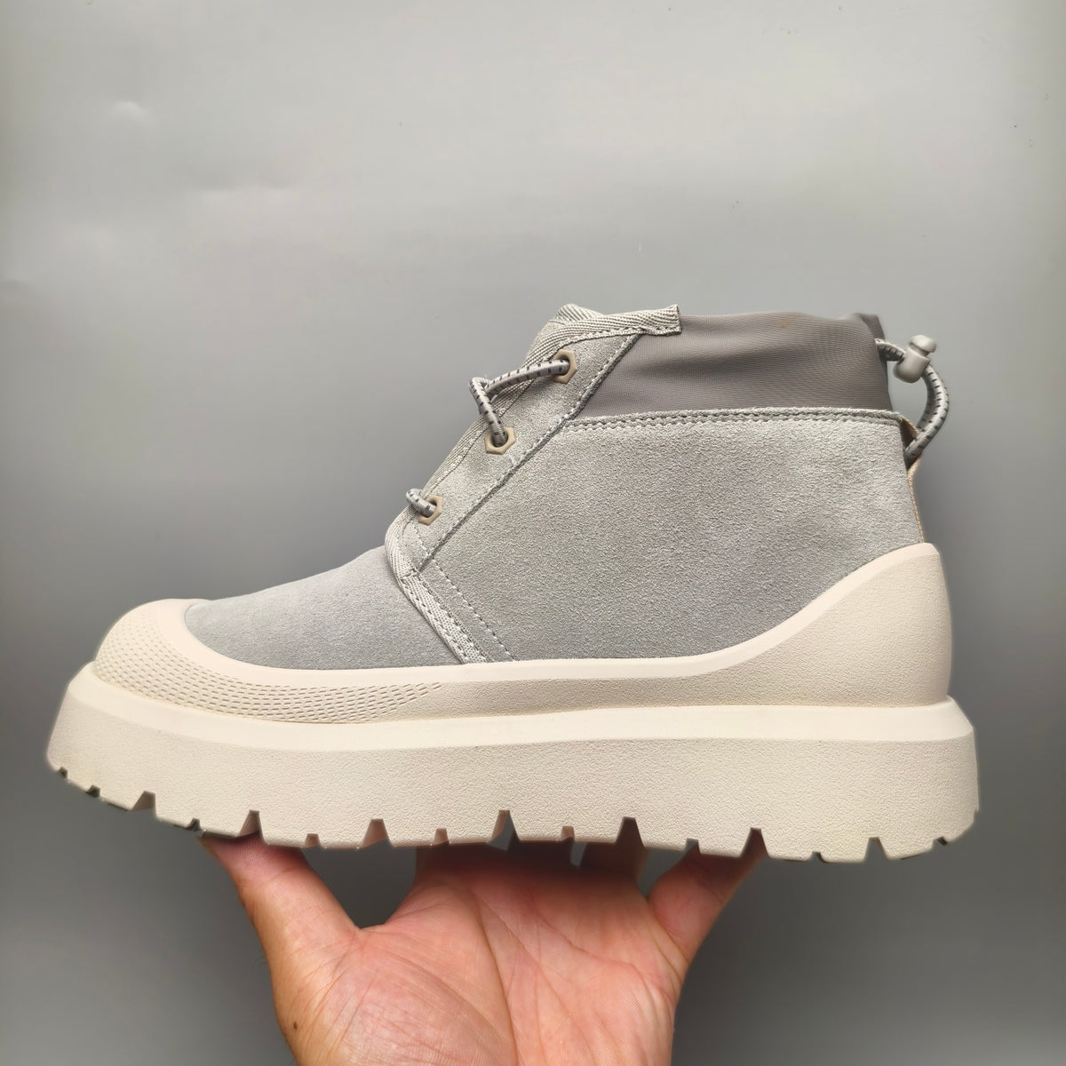 Light Gray High-Top Trendy Casual Shoes – In Stock