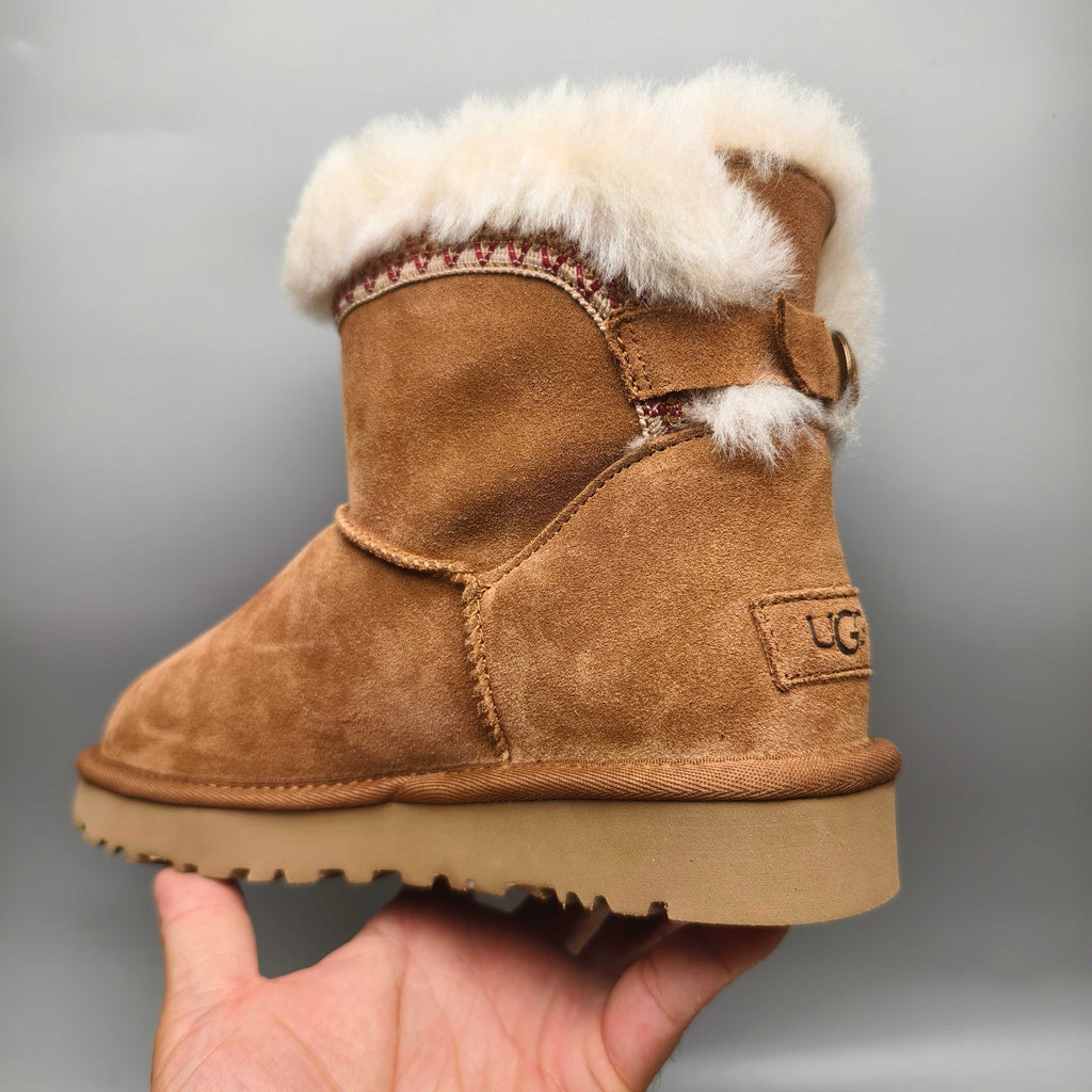 Chestnut Ethnic Style Back-Strap Shoes – In Stock