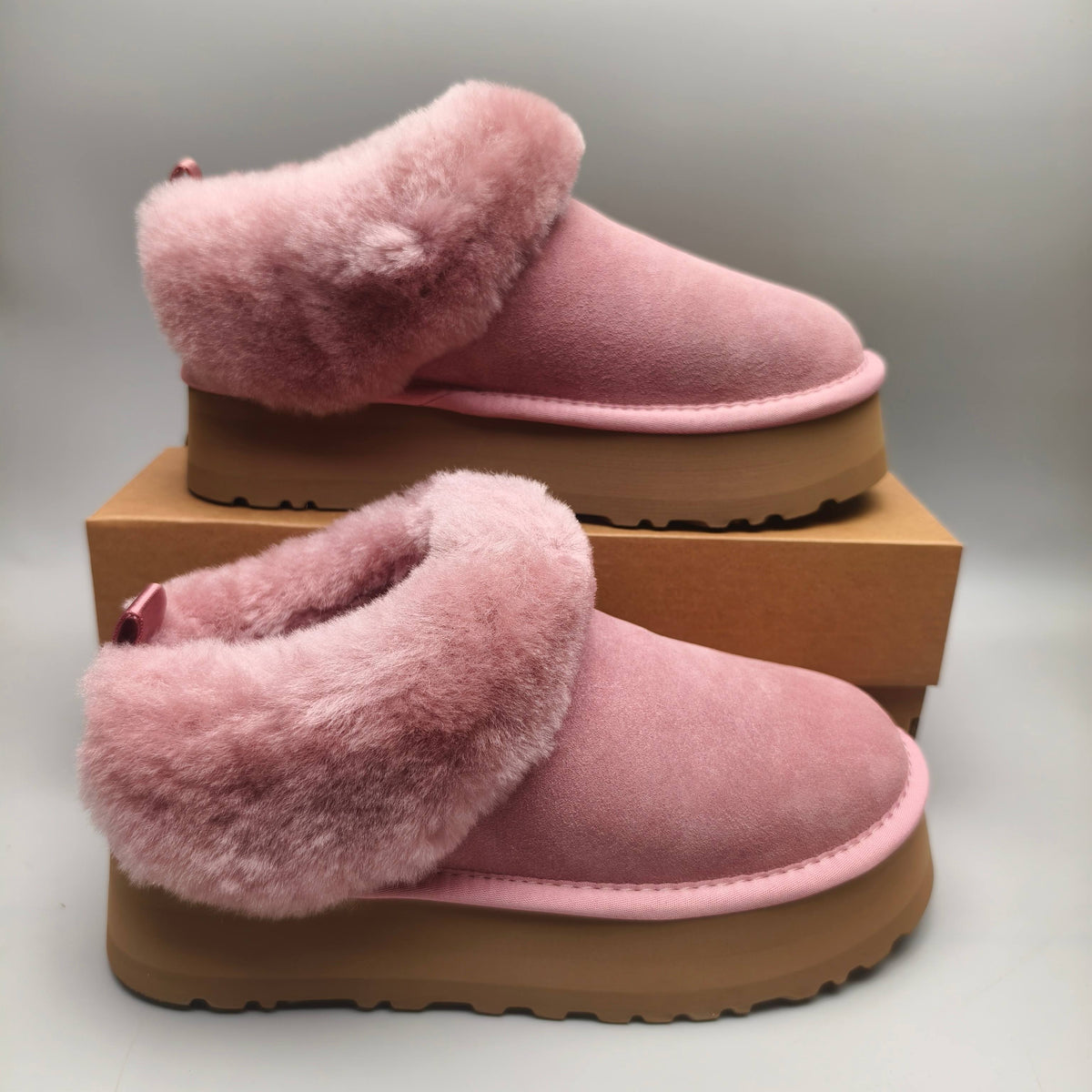 Pink Thick-Sole Suede Slip-On Lazy Shoes – In Stock