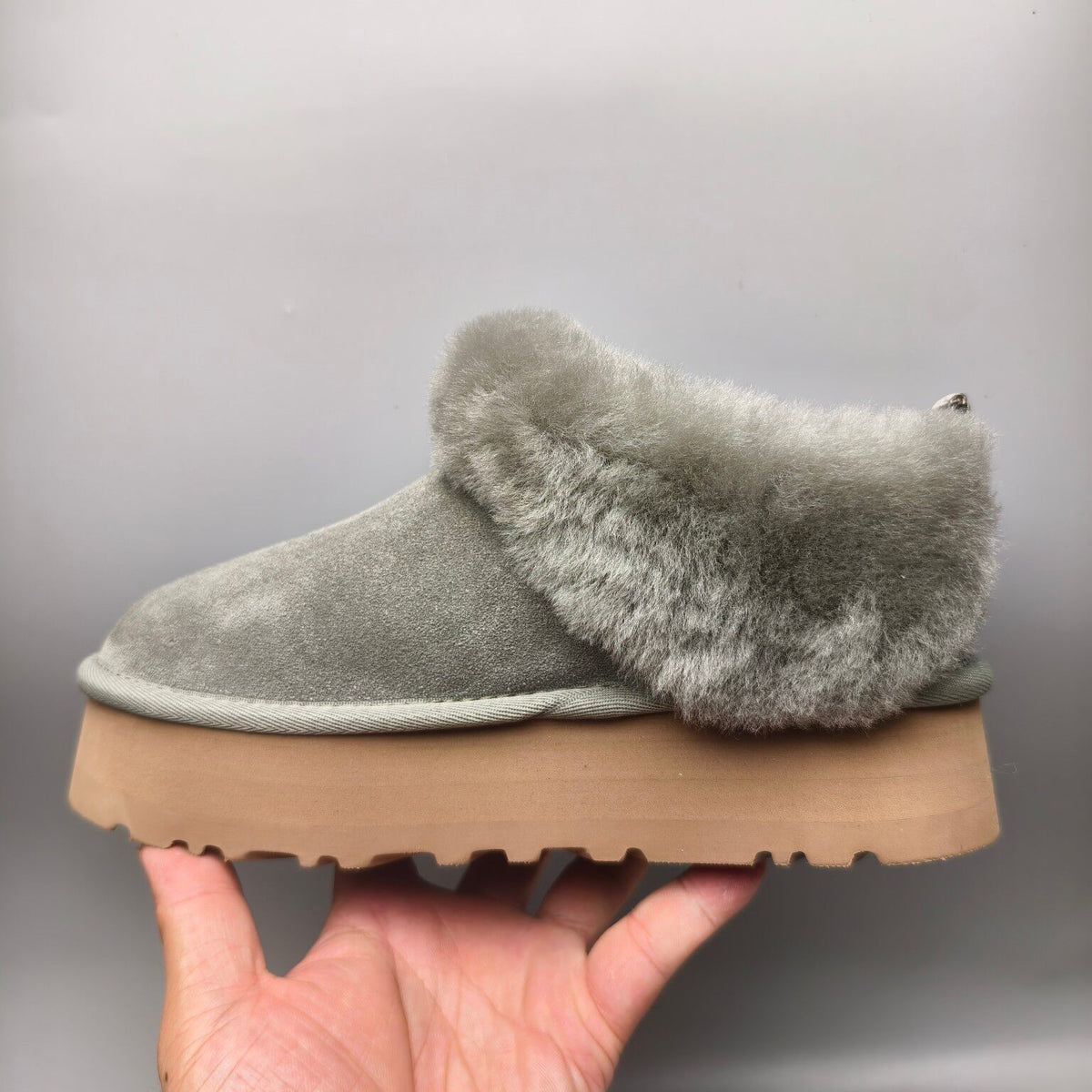 Green Thick-Sole Suede Slip-On Lazy Shoes – In Stock