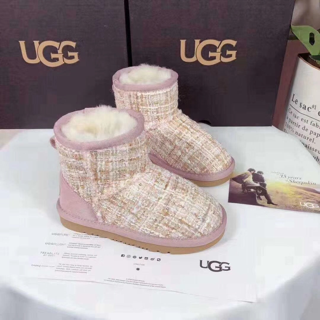 Chanel Pink Kids Chanel-Style Snow Boots