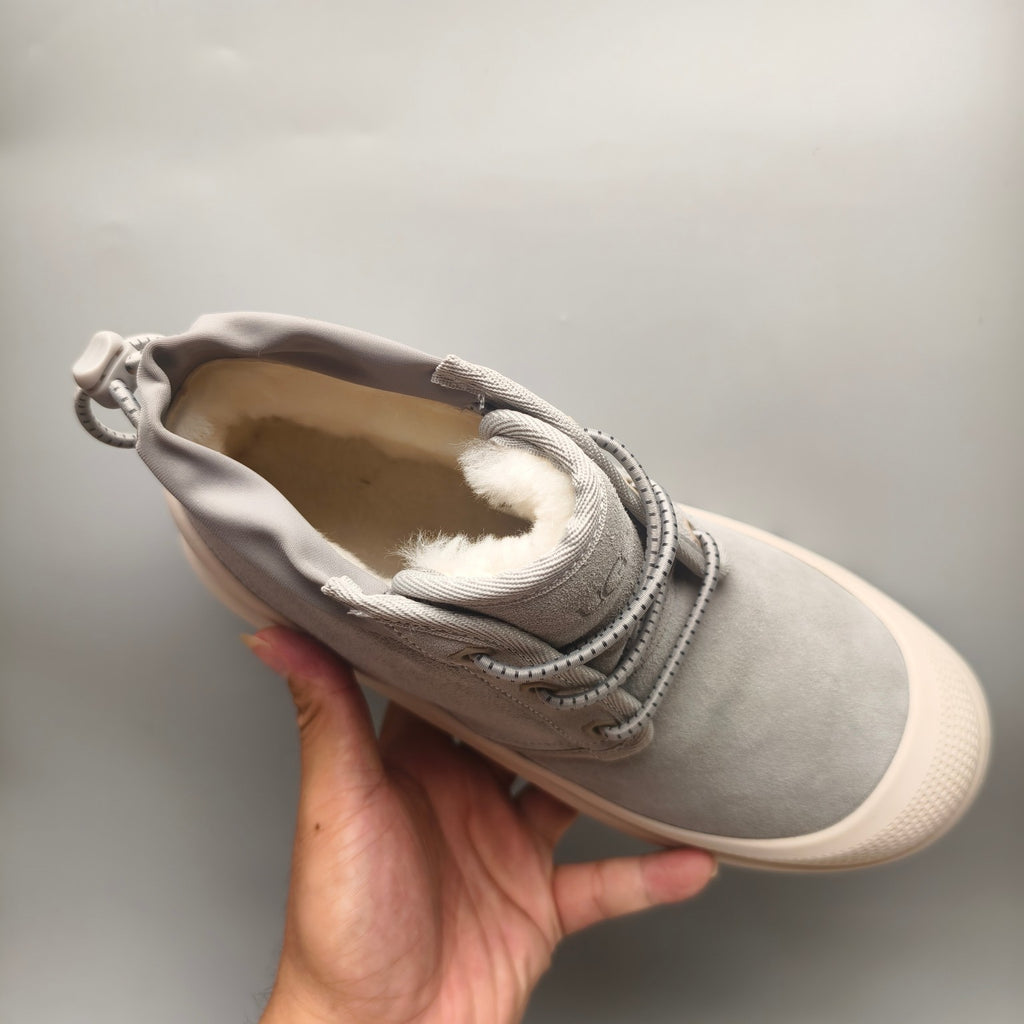 Light Gray High-Top Trendy Casual Shoes – In Stock
