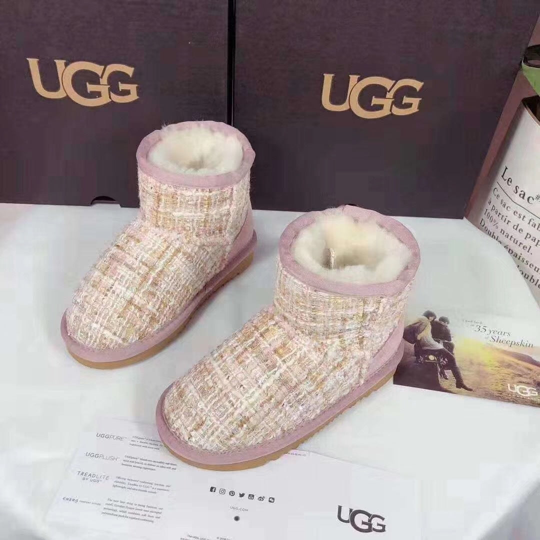 Chanel Pink Kids Chanel-Style Snow Boots