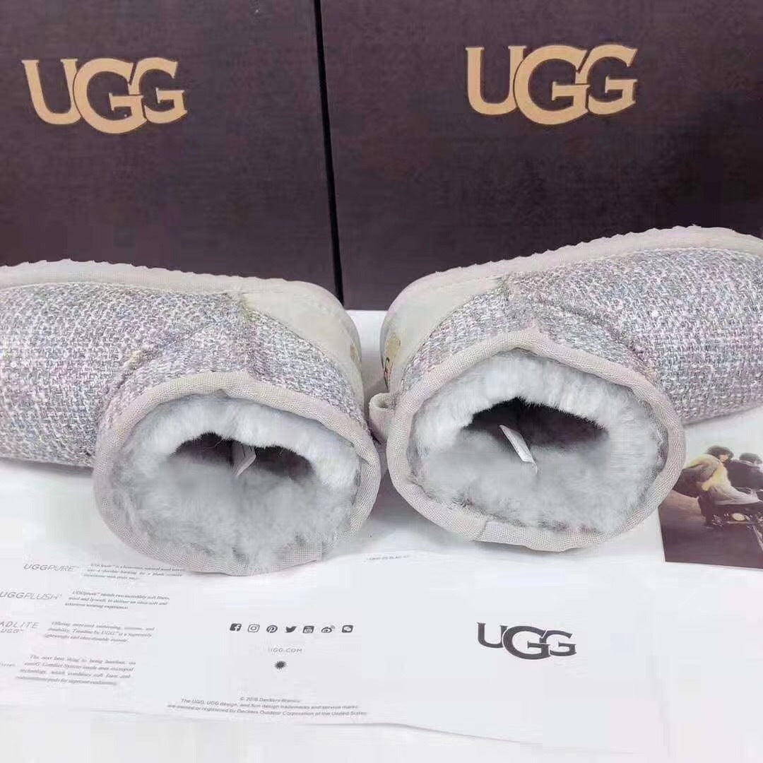 Chanel Gray Kids Chanel-Style Snow Boots