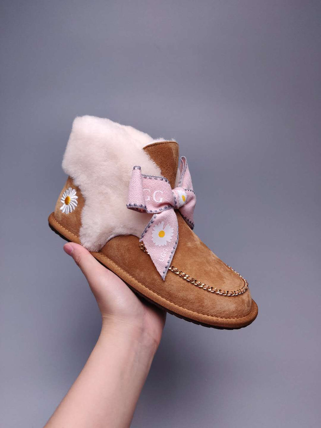 Chestnut Daisy Chain Ribbon Shoes – In Stock
