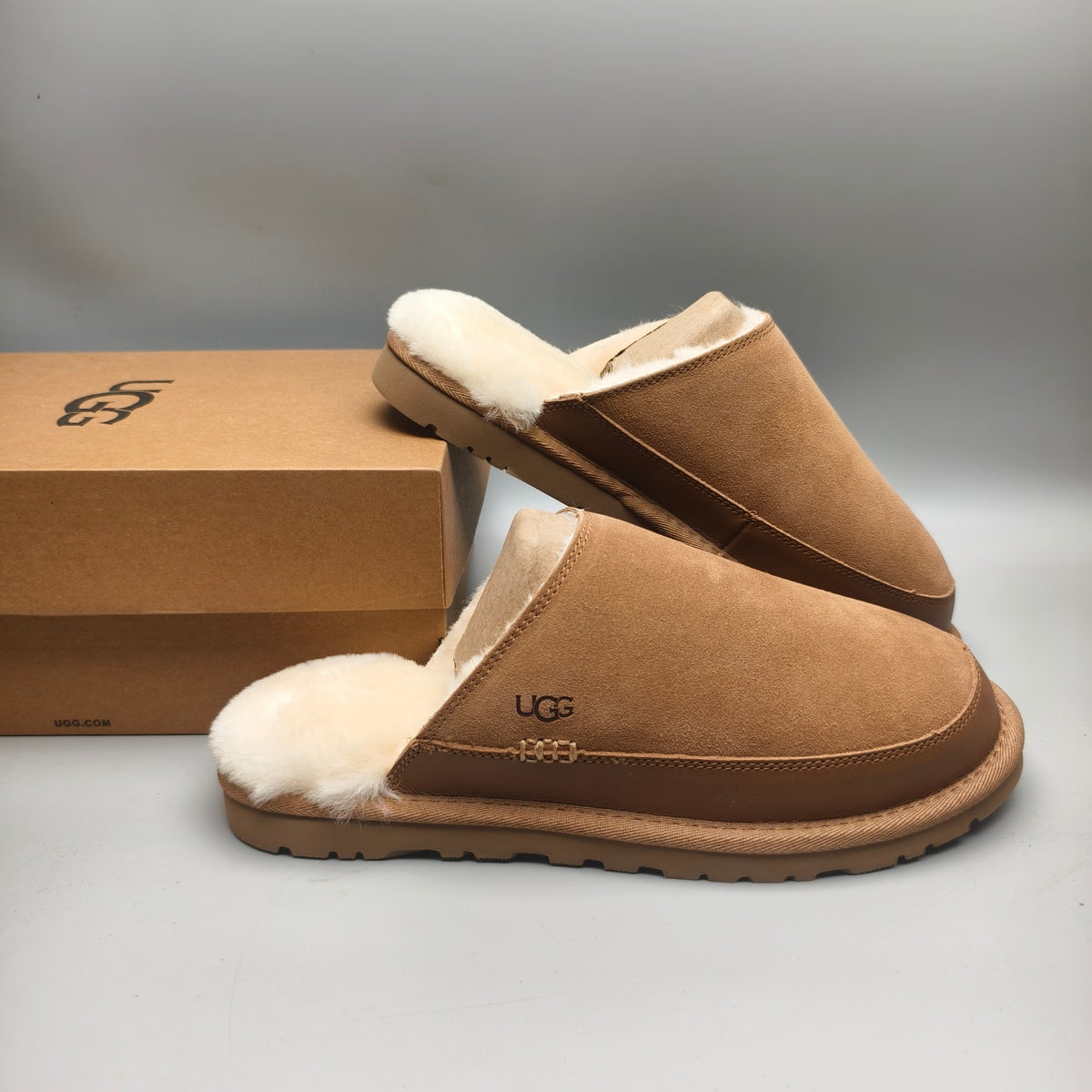 Chestnut Ultra-Light Casual Fuzzy Slippers Men's – In Stock