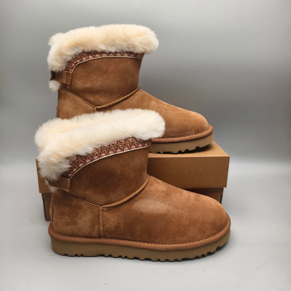 Chestnut Ethnic Style Back-Strap Shoes – In Stock