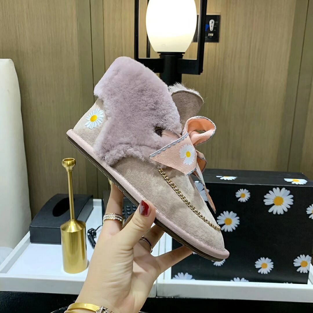 Dusk Pink Daisy Chain Ribbon Shoes – In Stock