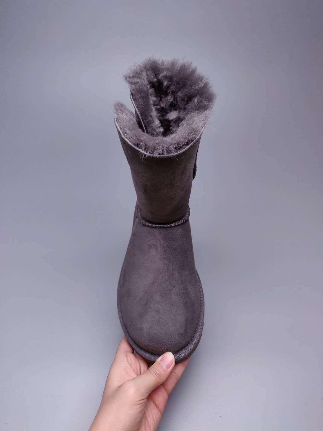 Gray Side-Zip Mid-Calf Boots – In Stock