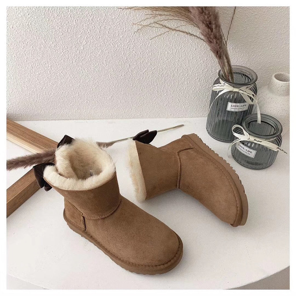 Chestnut Chic Bow Ankle Boots – In Stock