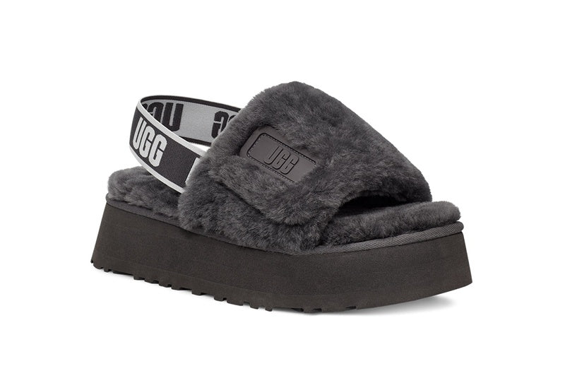 Gray Disco Fluffy Sandals – In Stock