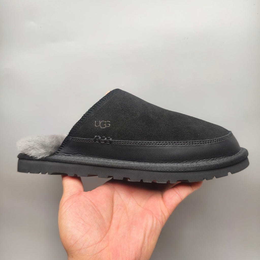 Black Ultra-Light Casual Fuzzy Slippers Men's – In Stock