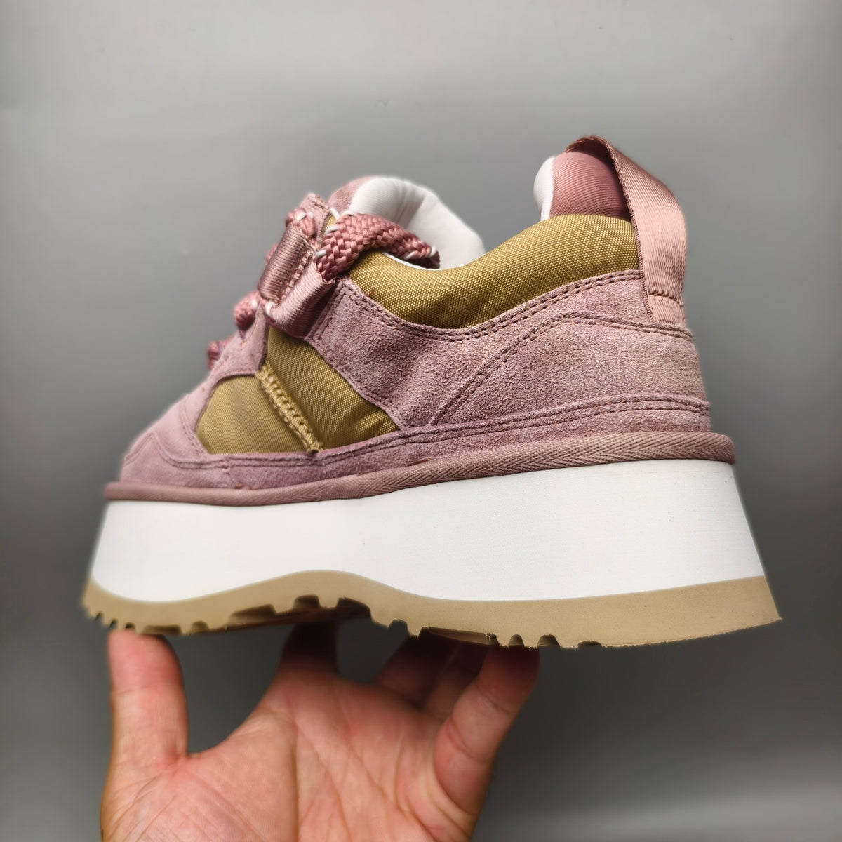Pink Chunky Dad Sneakers – Lace-Up Casual Style – In Stock