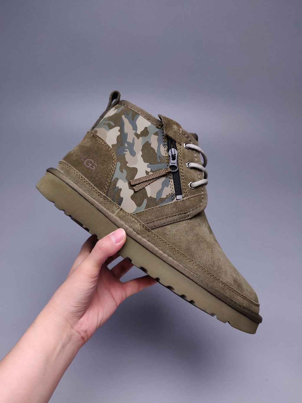 Army Green Camo Color-Block Men's Shoes – In Stock