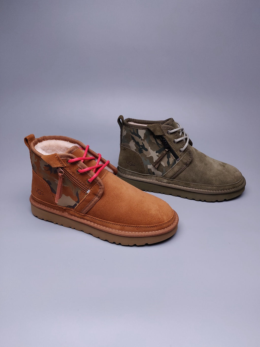 Army Green Camo Color-Block Men's Shoes – In Stock
