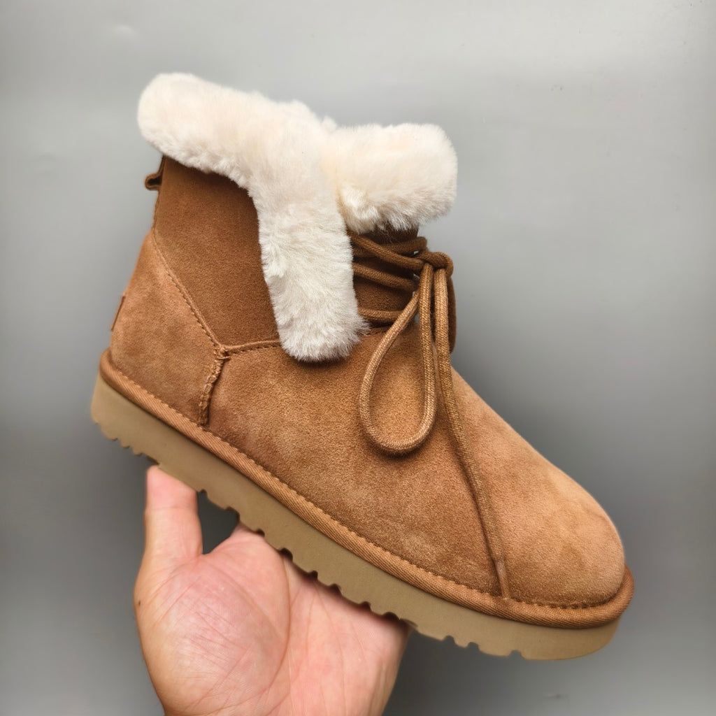 Chestnut Mid-Top Lace-Up Casual Shoes – In Stock