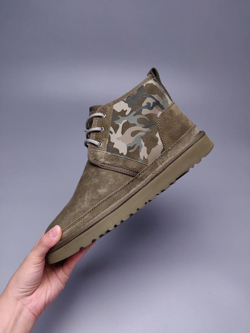 Army Green Camo Color-Block Men's Shoes – In Stock