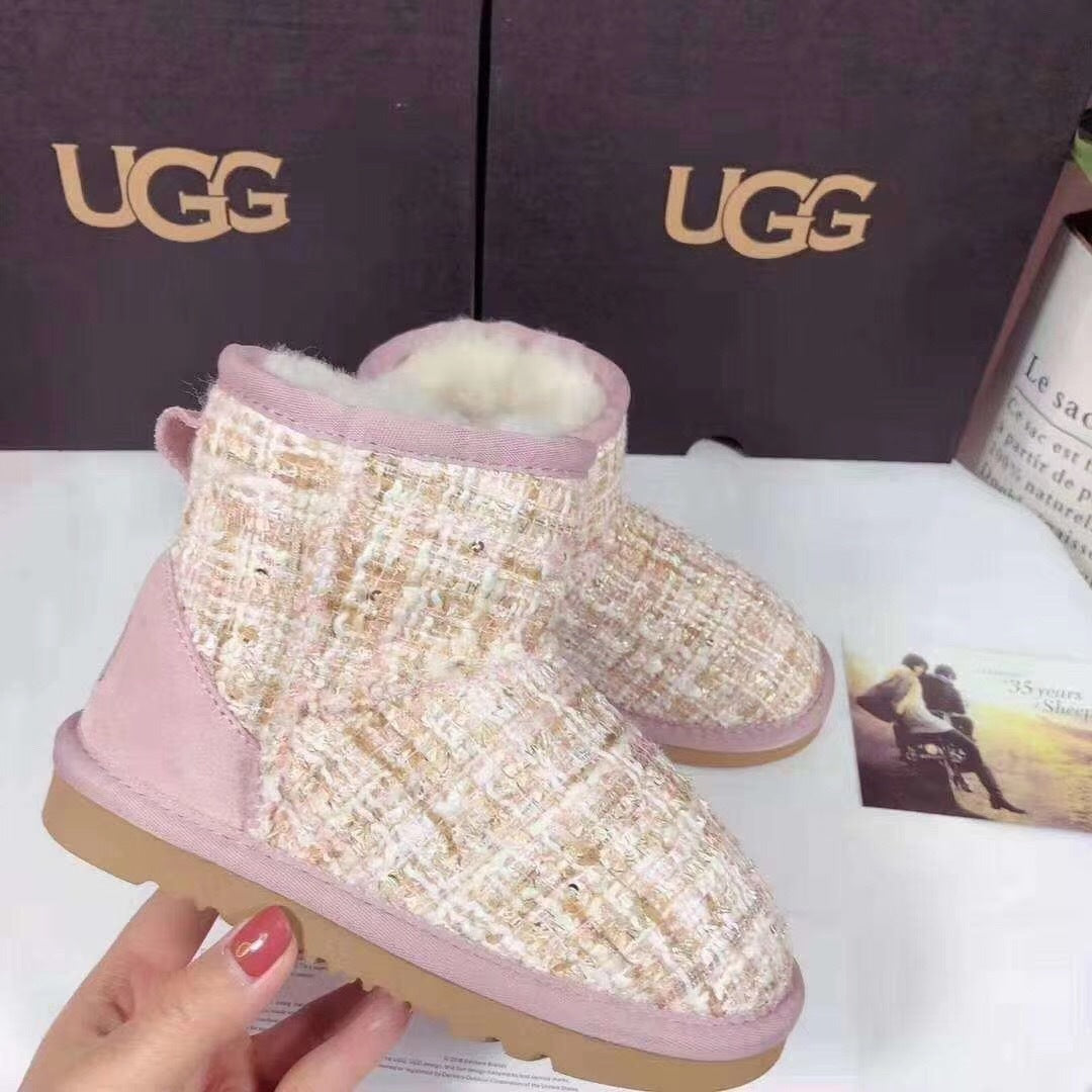 Chanel Pink Kids Chanel-Style Snow Boots