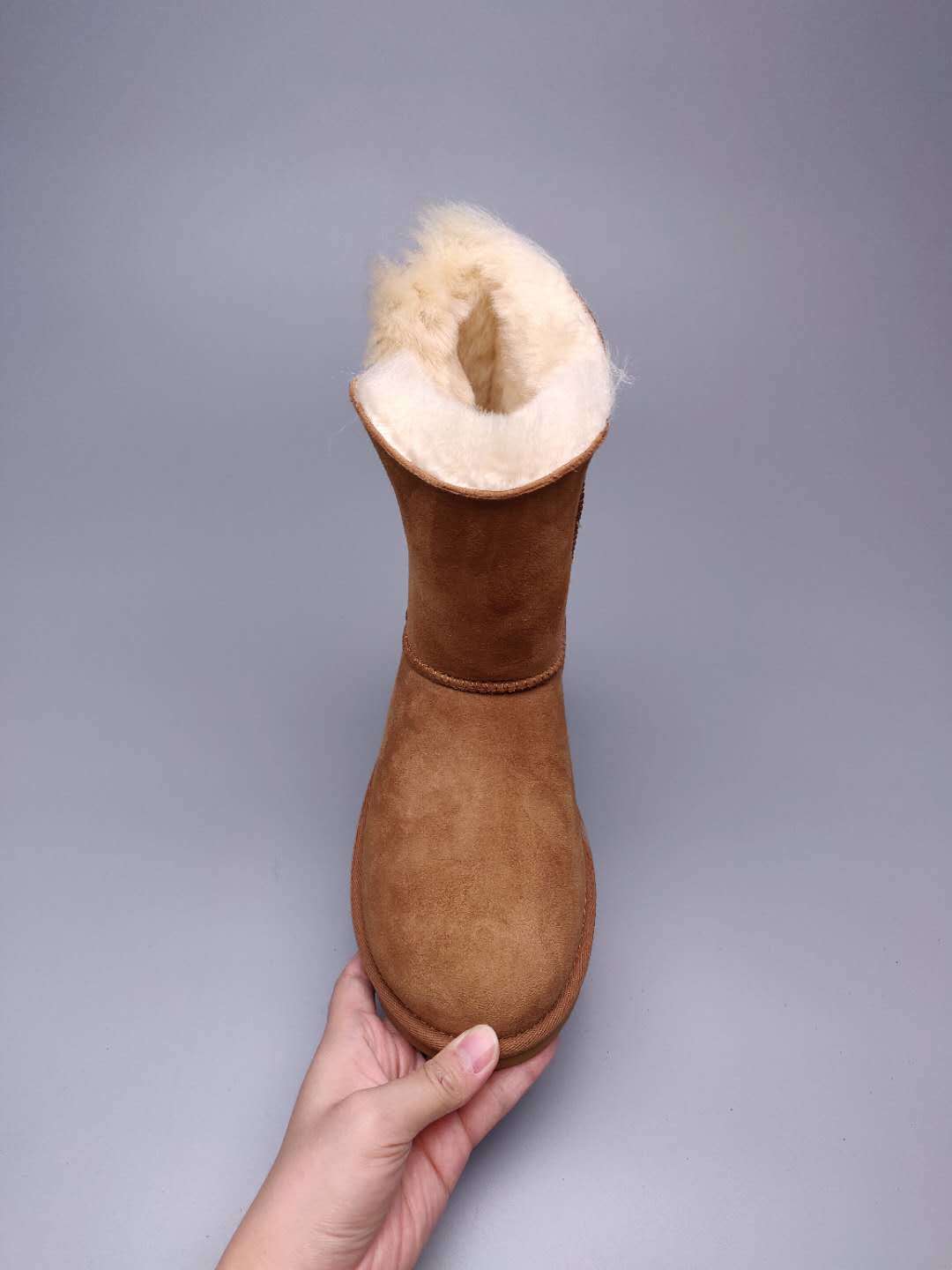 Chestnut Side-Zip Mid-Calf Boots – In Stock