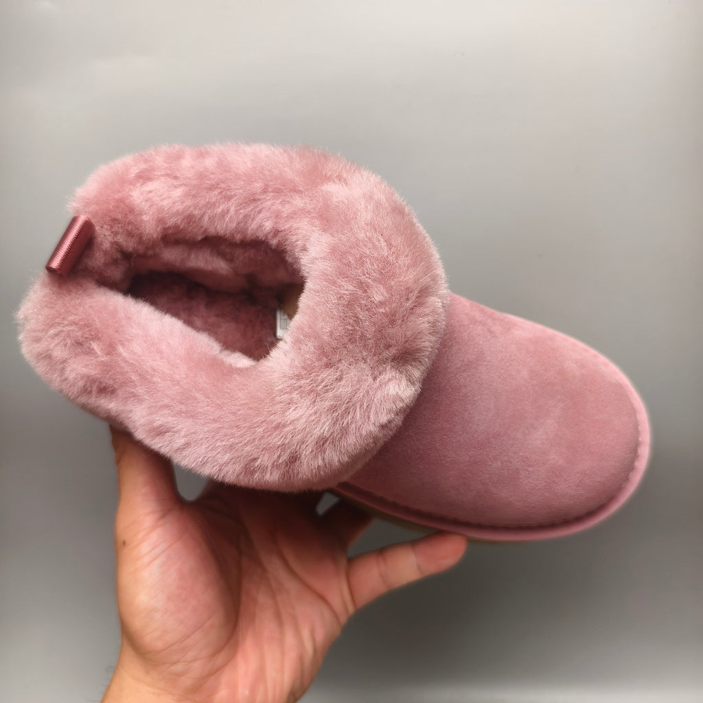 Pink Thick-Sole Suede Slip-On Lazy Shoes – In Stock