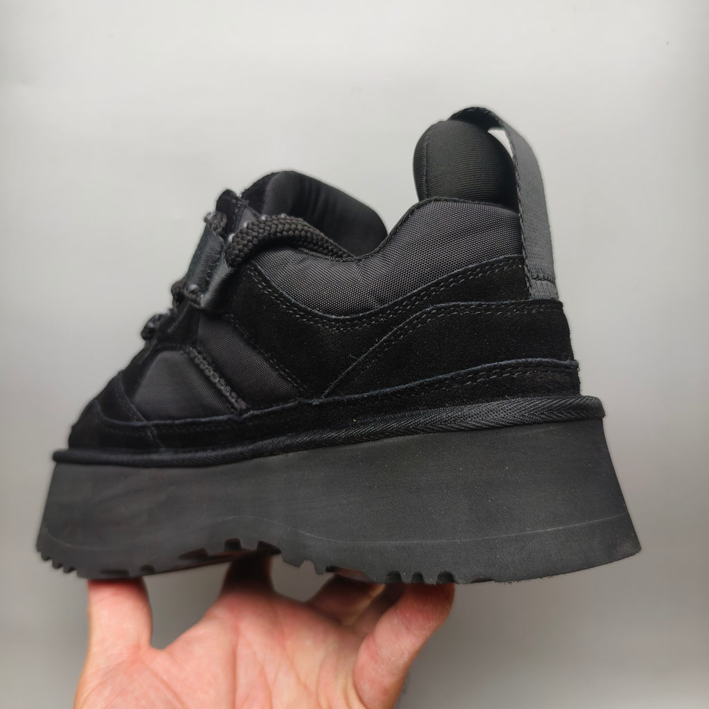 Black Chunky Dad Sneakers – Lace-Up Casual Style – In Stock