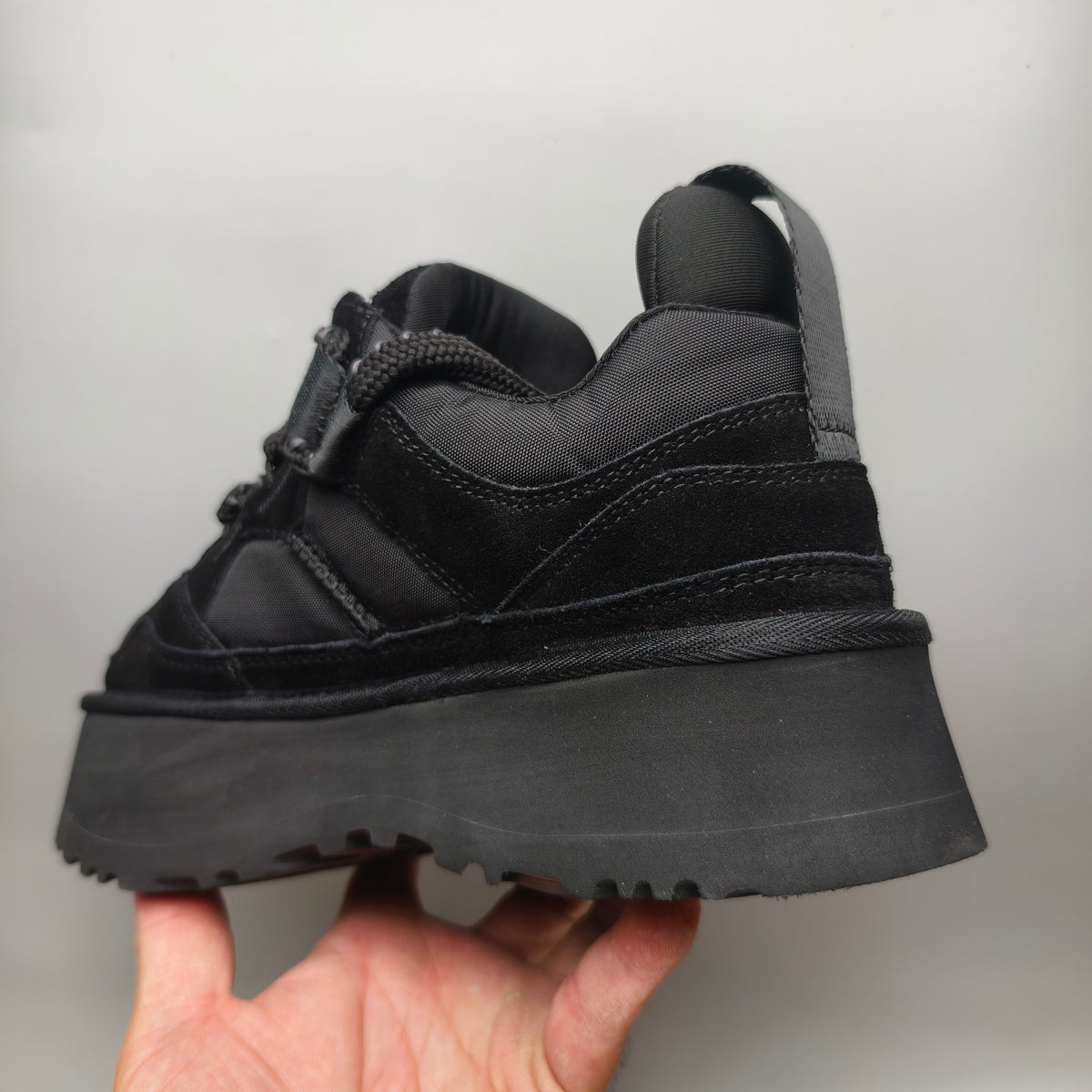 Black Chunky Dad Sneakers – Lace-Up Casual Style – In Stock
