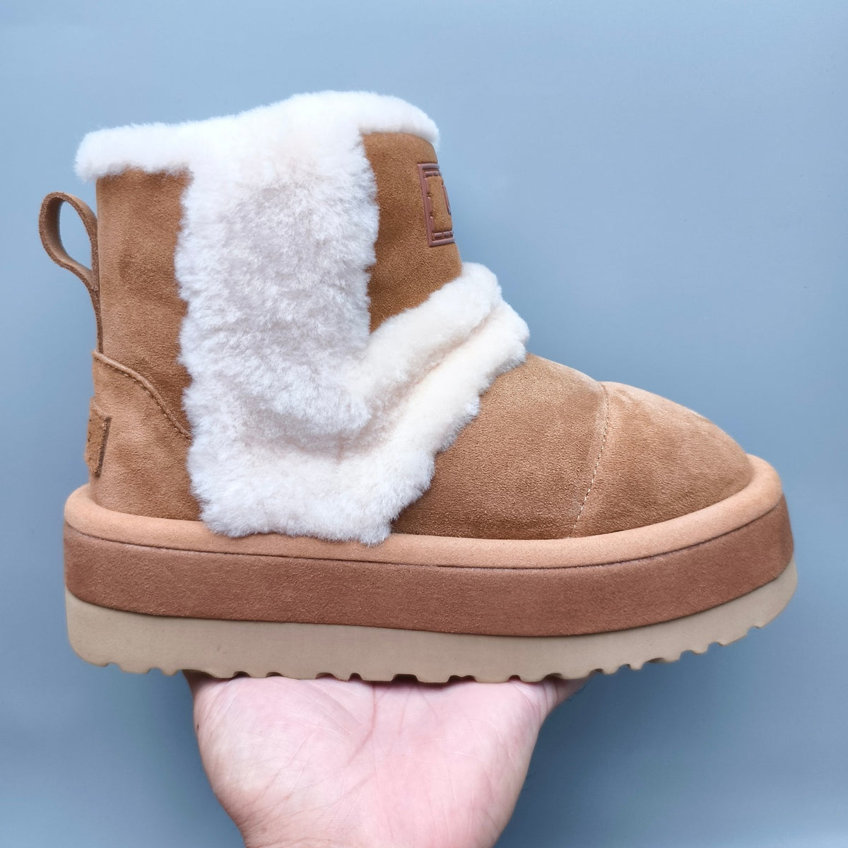 Chestnut Caterpillar Thick-Sole Mid-Top Casual Shoes – In Stock
